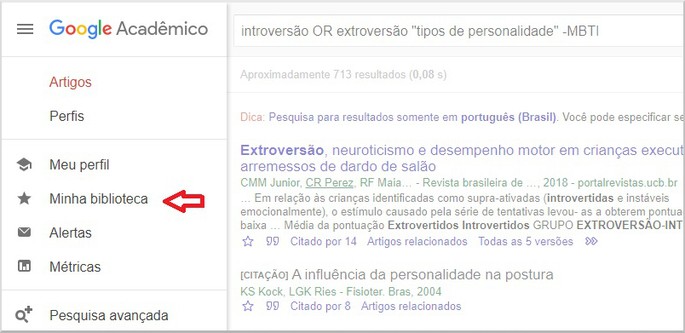 Resultados das pesquisas, no Google Acadêmico, pelas palavras